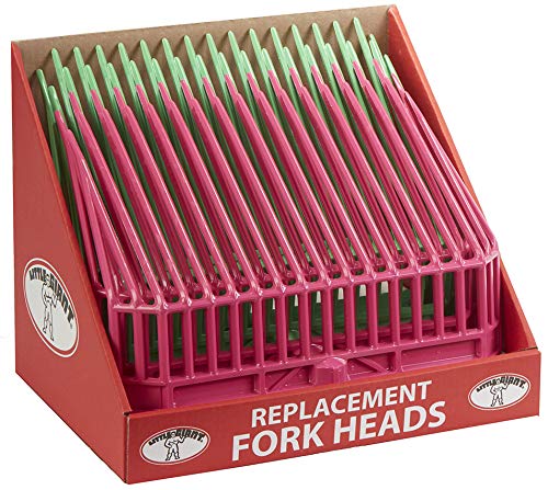 Little Giant DuraFork Pitch Fork Ersatzköpfe (Multipack) Langlebiger Polycarbonat, stabiler Gabelkopf mit abgewinkelten Zinken (2 Hot Pink Köpfe, 2 limettengrüne Köpfe) (Art.-Nr. PDF103DISP) von Little Giant