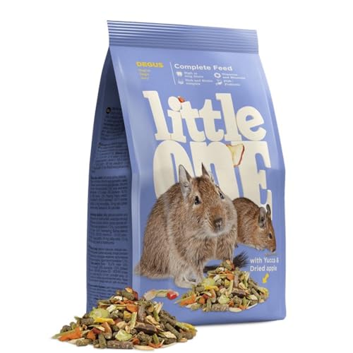 Little One Alleinfutter für Degus | 400 g | Reich an Langen Fasern und ohne süße Zutaten | Ausgewogene Ernährung | Enthält Heupellets, getrocknete Luzerne, Pastinake und Zucchini von Little One
