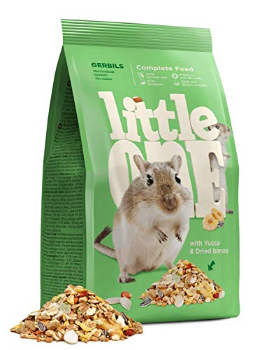 Little One Gerbils | 400 g | Alleinfuttermittel für Rennmäuse | Enthält Eiweißstoffe, Fette, Kohlenhydrate, Mineralstoffe und Vitamine | Mit Yucca und getrockneten Bananen von Little One
