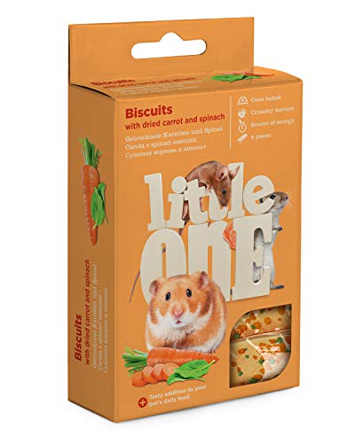 Little One Biscuits mit Karotten und Spinat für Nager in Schachtel, 4er Pack (4 x 35 g) von Little One