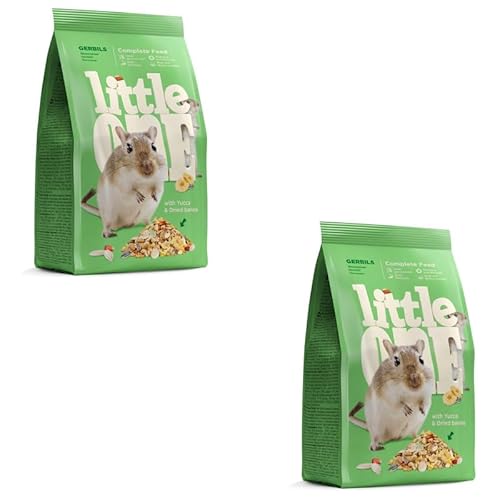 Little One Gerbils | Doppelpack | 2 x 400 g | Alleinfutter für Rennmäuse | Kann den vollen Bedarf an Eiweißstoffen, Fetten, Kohlenhydraten, Mineralstoffen und Vitaminen Decken von Little One