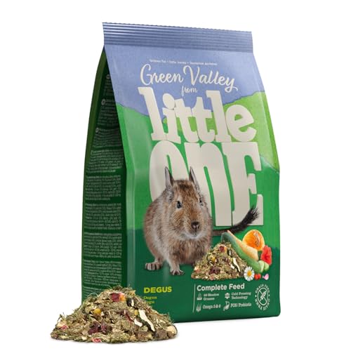 Little One Green Valley Faserfutter für Degus | 750 g | Alleinfutter Grünes Tal | Mit Vitaminen und Mineralstoffen | Kann bei der Zahnpflege und Verdauung unterstützen von Little One