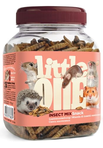 Little One Insektenmischung | 75 g | Ergänzungsfuttermittel für Hamster, Ratten, Mäuse, Rennmäuse, Igel und Zuckergleiter | Zur Unterstützung des Wohlbefindens | Proteinreich von Little One