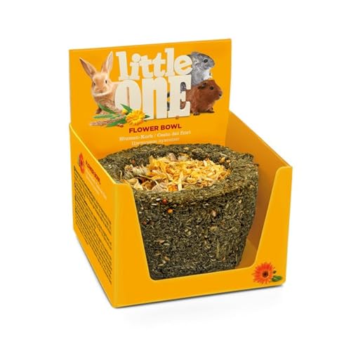 Little One Blumen-Korb | 120 g | Ergänzungsfuttermittel für Nagetiere & Zwergkaninchen | Zur Unterstützung der Zahnpflege | Mit Ringelblumen & Wiesengras | Ohne künstliche Zusätze von Little One
