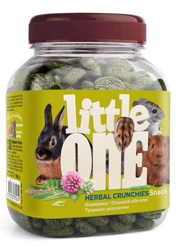 Little One Herbal Crunchies | 100 g | Ergänzungsfuttermittel für Zwergkaninchen, Meerschweinchen, Hamster & andere Nager | Zur Unterstützung der Zahnpflege | Aromatische Kräuter von Little One
