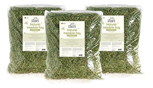 Little Stars Natural Meadow Hay 2,75 kg 3er Set Heu - faserreich, knackig und staubarm von Little Stars