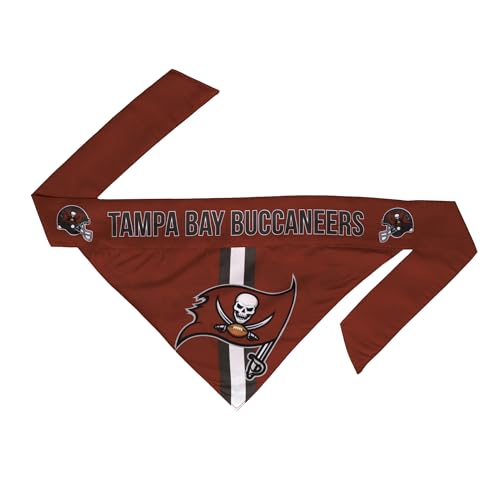 Little Earth Productions: Haustierhalstuch Tampa Bay Buccaneers, Hund, Katze, Bandana, Medium, Rot, Pewter, Weiß, Baumwoll-Polyester-Mischung, NFL-Team-Fan-Pet-Bandanas von Little Earth Productions