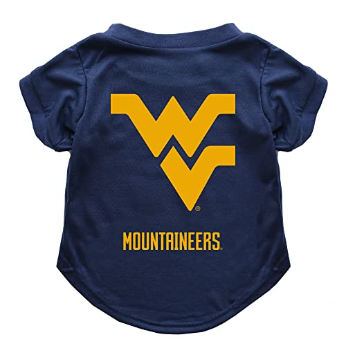 Littlearth NCAA West Virginia University Haustier-T-Shirt für Erwachsene, Teamfarbe, Größe M von Littlearth