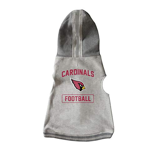 Littlearth NFL Arizona Cardinals Sweatshirt mit Kapuze und Rundhalsausschnitt, Größe XS, Grau von Littlearth
