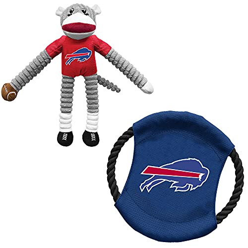 Littlearth NFL Buffalo Bills Socke Monkey und Flying Disc Pet Toy Combo Set von Littlearth