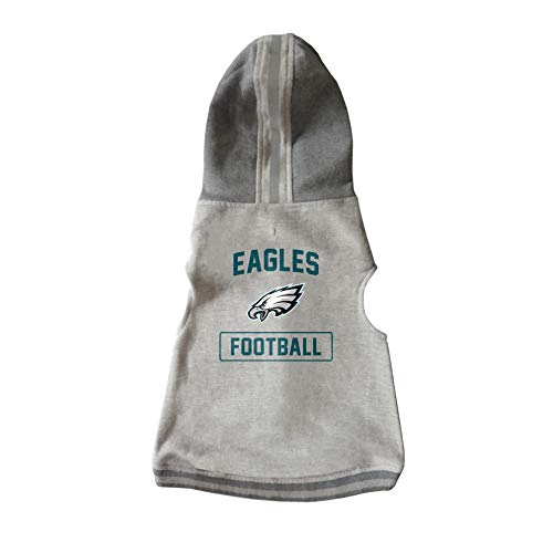 Littlearth NFL Philadelphia Eagles Haustier-Sweatshirt mit Kapuze, Rundhalsausschnitt, Teacup, Grau von Littlearth