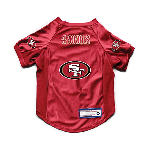 Littlearth NFL San Francisco 49ers – Saloon Letters Stretch-Haustier-Trikot, Team-Farbe, Größe S von Littlearth