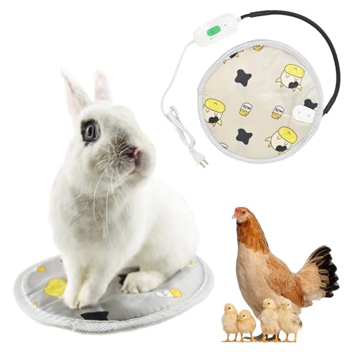 Littledropet Heizkissen für Kaninchen, Meerschweinchen, Winter, warm, Eichhörnchen, Igel, Chinchilla, Kleintiere, beheiztes Bett mit kaufester Kordel (Durchmesser 30,5 cm, Grau) von Littledropet