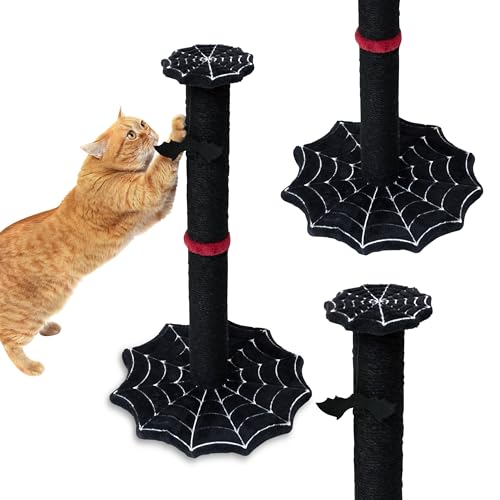 Gothic Katzenkratzbaum mit Spinnennetz Boden Fundament und Fledermaus Spielzeug, Halloween Katzenkratzer, Katzenkratzer für Indoor Katzen, Schwarz Katzenkratzer, Gruselige Katze Zubehör von Littlesy Gothic Katzenkratzbaum mit Spinnennetz Boden Fundament und Fledermaus Spielzeug, Halloween Katzenkratzer, Katzenkratzer für Indoor Katzen, Schwarz Katzenkratzer, Gruselige Katze Zubehör von Littlesy von Littlesy