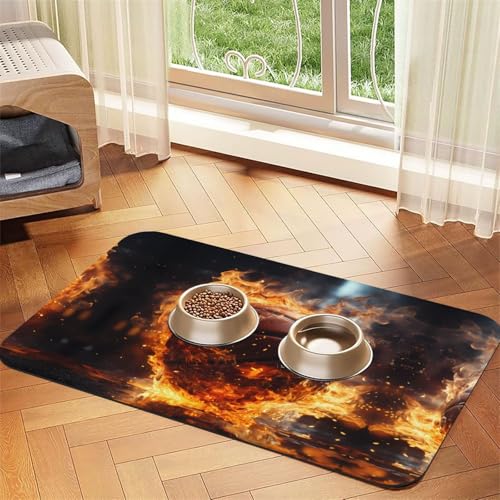 30 x 45 cm Basketball auf Feuer und Wasser Flamme Spritzdruck Haustier saugfähige Futtermatte – schnell trocknendes Futterpad/Leder-Tischset, für Hunde und Katzen, Futternapf, Wasser 30 x 45 cm Basketball auf Feuer und Wasser Flamme Spritzdruck Haustier saugfähige Futtermatte – schnell trocknendes Futterpad/Leder-Tischset, für Hunde und Katzen, Futternapf, Wasser von LiuMng
