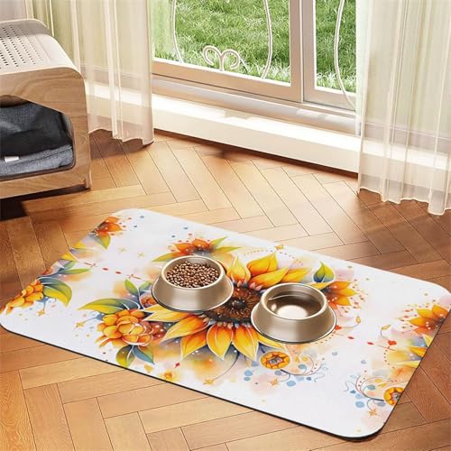 30 x 45 cm gelbe Sonnenblume in Öldruck, saugfähige Futtermatte für Haustiere, schnell trocknendes Futterpad/Leder-Tischset, für Hunde und Katzen, Futternapf, Wasser 30 x 45 cm gelbe Sonnenblume in Öldruck, saugfähige Futtermatte für Haustiere, schnell trocknendes Futterpad/Leder-Tischset, für Hunde und Katzen, Futternapf, Wasser von LiuMng