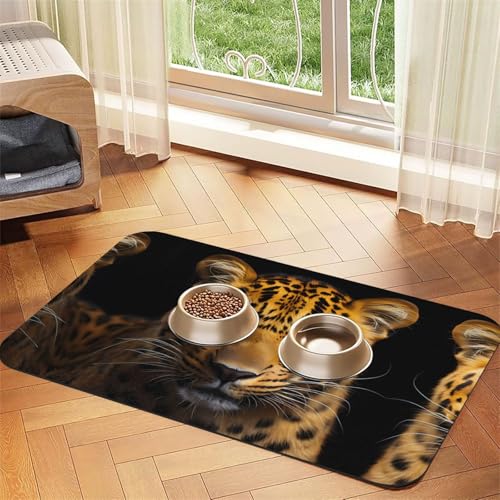 30 x 45 cm große saugfähige Futtermatte für Haustiere, Leopardenmuster, schnell trocknendes Futterunterlage/Leder-Tischset, für Hunde, Katzen, Futternapf, Wasser 30 x 45 cm große saugfähige Futtermatte für Haustiere, Leopardenmuster, schnell trocknendes Futterunterlage/Leder-Tischset, für Hunde, Katzen, Futternapf, Wasser von LiuMng