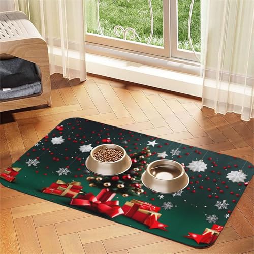 30 x 45 cm runde Kugel Weihnachtsbaum Druck Haustier saugfähige Futtermatte – schnell trocknendes Futterpad/Leder-Tischset, für Hund Katze Futternapf Wasser 30 x 45 cm runde Kugel Weihnachtsbaum Druck Haustier saugfähige Futtermatte – schnell trocknendes Futterpad/Leder-Tischset, für Hund Katze Futternapf Wasser von LiuMng