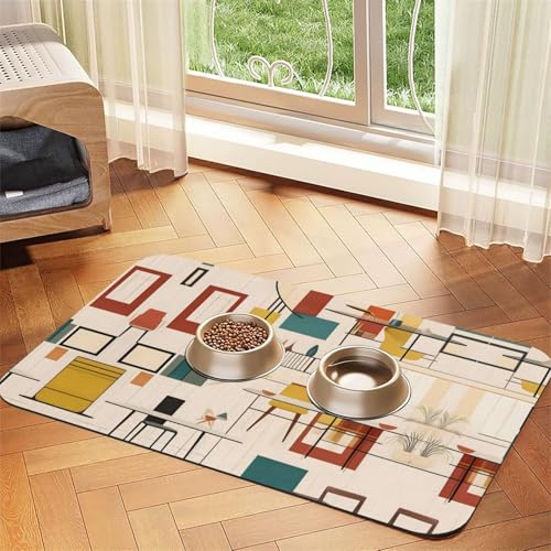 40 x 60 cm, moderner Druck, saugfähige Futtermatte für Haustiere, schnell trocknendes Futterpad/Leder-Tischset, für Hunde und Katzen, Futternapf, Wasser 40 x 60 cm, moderner Druck, saugfähige Futtermatte für Haustiere, schnell trocknendes Futterpad/Leder-Tischset, für Hunde und Katzen, Futternapf, Wasser von LiuMng
