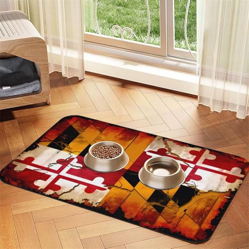 40 x 60 cm Vintage Holz Maryland Flagge Druck Haustier saugfähige Futtermatte – schnell trocknendes Futterpad/Leder Tischset, für Hund Katze Futternapf Wasser 40 x 60 cm Vintage Holz Maryland Flagge Druck Haustier saugfähige Futtermatte – schnell trocknendes Futterpad/Leder Tischset, für Hund Katze Futternapf Wasser von LiuMng
