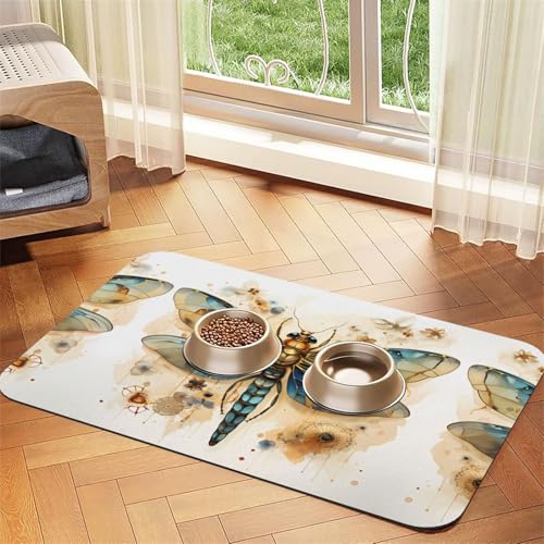 40 x 60 cm goldene zarte Libelle auf gelbem Hintergrund, saugfähige Futtermatte für Haustiere, schnell trocknendes Futterpad/Leder-Tischset, für Hunde und Katzen, Futternapf, Wasser 40 x 60 cm goldene zarte Libelle auf gelbem Hintergrund, saugfähige Futtermatte für Haustiere, schnell trocknendes Futterpad/Leder-Tischset, für Hunde und Katzen, Futternapf, Wasser von LiuMng