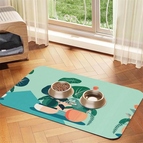 40 x 60 cm große saugfähige Futtermatte für den Innenbereich, Cartoon-Topfpflanzen-Druck, schnell trocknendes Futter-Pad/Leder-Tischset, für Hunde, Katzen, Futternapf, Wasser 40 x 60 cm große saugfähige Futtermatte für den Innenbereich, Cartoon-Topfpflanzen-Druck, schnell trocknendes Futter-Pad/Leder-Tischset, für Hunde, Katzen, Futternapf, Wasser von LiuMng