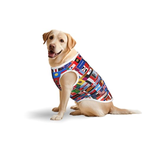5XL Haustierweste aus Baumwolle, weich, leicht, verschiedene Flaggen, ärmelloses Tanktop für mittelgroße und große Hunde 5XL Haustierweste aus Baumwolle, weich, leicht, verschiedene Flaggen, ärmelloses Tanktop für mittelgroße und große Hunde von LiuMng