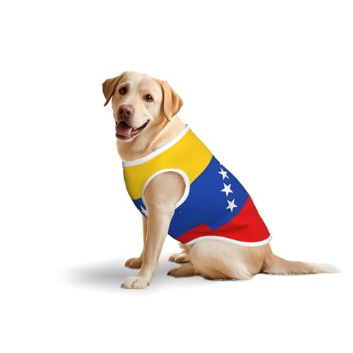 Baumwollweste, weich, leicht, mit Flagge von Venezuela, ärmelloses Tanktop für mittelgroße und große Hunde, Größe 4XL Baumwollweste, weich, leicht, mit Flagge von Venezuela, ärmelloses Tanktop für mittelgroße und große Hunde, Größe 4XL von LiuMng