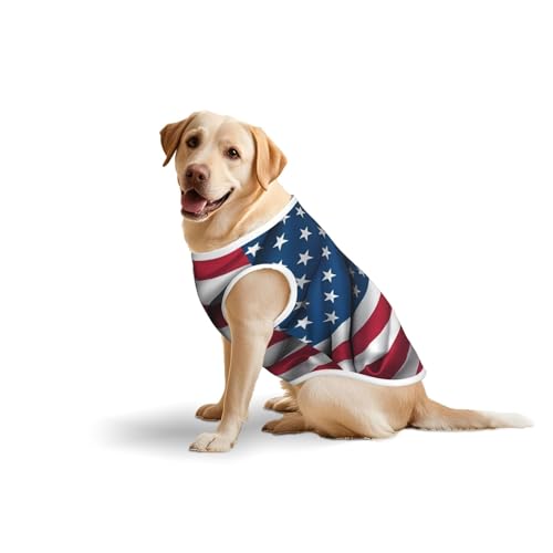 Baumwollweste für Haustiere, Größe 3XL, weich, leicht, mit amerikanischer Flagge, ärmelloses Tanktop für mittelgroße und große Hunde Baumwollweste für Haustiere, Größe 3XL, weich, leicht, mit amerikanischer Flagge, ärmelloses Tanktop für mittelgroße und große Hunde von LiuMng