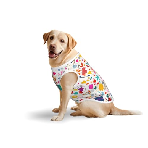 Baumwollweste für Haustiere, Größe 5XL, weich, leicht, Happy Birthday, Hintergrunddruck, ärmelloses Tanktop für mittelgroße und große Hunde Baumwollweste für Haustiere, Größe 5XL, weich, leicht, Happy Birthday, Hintergrunddruck, ärmelloses Tanktop für mittelgroße und große Hunde von LiuMng