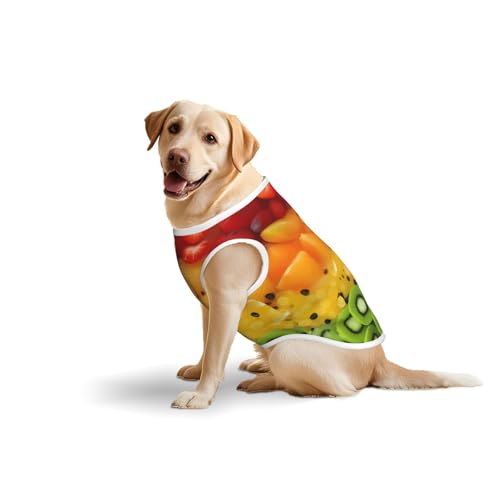 Baumwollweste für Haustiere, Größe XXL, weich, leicht, mit frischem Obstdruck, ärmelloses Tanktop für mittelgroße und große Hunde von LiuMng