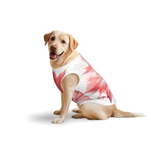 Baumwollweste für Haustiere, Größe XXL, weich, leicht, rotes Ahornblattmuster, ärmelloses Tanktop für mittelgroße und große Hunde Baumwollweste für Haustiere, Größe XXL, weich, leicht, rotes Ahornblattmuster, ärmelloses Tanktop für mittelgroße und große Hunde von LiuMng