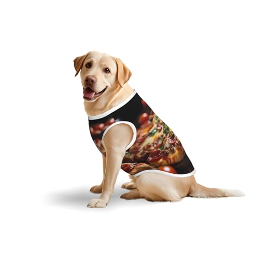 Baumwollweste für Haustiere, Größe XXL, weich, leicht, verlockender Wurst-Pizza-Druck, ärmelloses Tanktop für mittelgroße und große Hunde Baumwollweste für Haustiere, Größe XXL, weich, leicht, verlockender Wurst-Pizza-Druck, ärmelloses Tanktop für mittelgroße und große Hunde von LiuMng