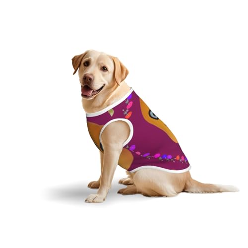 Baumwollweste für Haustiere, Größe XXXL, weich, leicht, Smiley-Mango-Druck, ärmelloses Tanktop für mittelgroße und große Hunde Baumwollweste für Haustiere, Größe XXXL, weich, leicht, Smiley-Mango-Druck, ärmelloses Tanktop für mittelgroße und große Hunde von LiuMng