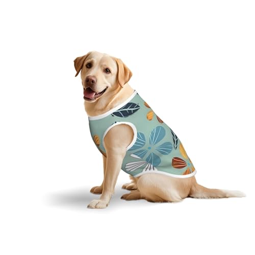 Baumwollweste für Haustiere, Größe XXXL, weich, leicht, hellfarbiges Blumenmuster, ärmelloses Tanktop für mittelgroße und große Hunde Baumwollweste für Haustiere, Größe XXXL, weich, leicht, hellfarbiges Blumenmuster, ärmelloses Tanktop für mittelgroße und große Hunde von LiuMng