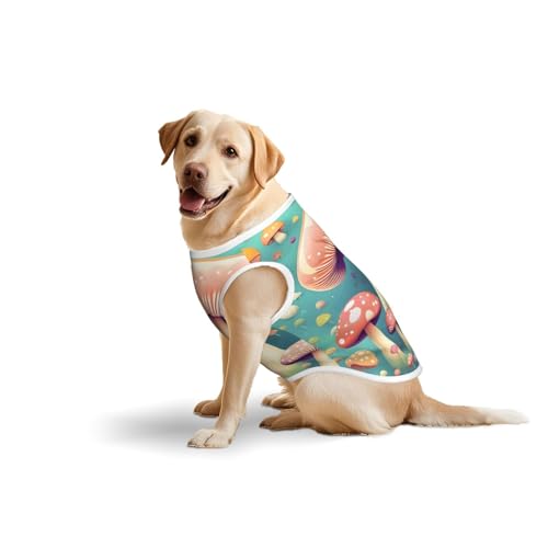 Baumwollweste für Haustiere, Größe XXXL, weich, leicht, mit hübschen kleinen Pilzen, ärmelloses Tanktop für mittelgroße und große Hunde Baumwollweste für Haustiere, Größe XXXL, weich, leicht, mit hübschen kleinen Pilzen, ärmelloses Tanktop für mittelgroße und große Hunde von LiuMng
