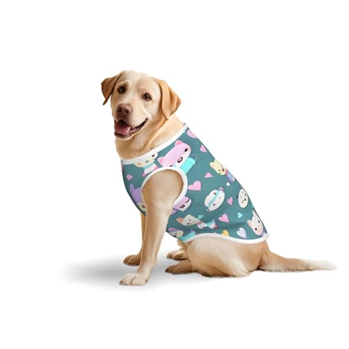 Baumwollweste für Haustiere, Größe XXXL, weich, leicht, niedlicher kleiner Fuchs-Druck, ärmelloses Tanktop für mittelgroße und große Hunde Baumwollweste für Haustiere, Größe XXXL, weich, leicht, niedlicher kleiner Fuchs-Druck, ärmelloses Tanktop für mittelgroße und große Hunde von LiuMng