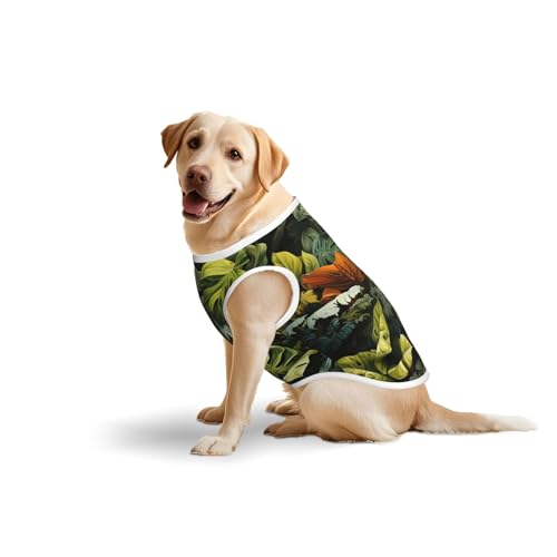 Baumwollweste für Haustiere, Größe XXXL, weich, leicht, tropischer Regenwald, Palmenblätter, ärmelloses Tanktop für mittelgroße und große Hunde Baumwollweste für Haustiere, Größe XXXL, weich, leicht, tropischer Regenwald, Palmenblätter, ärmelloses Tanktop für mittelgroße und große Hunde von LiuMng