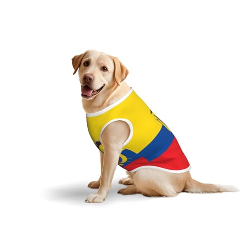 Baumwollweste mit Flagge Ecuadors – weiche, leichte T-Shirts, Flagge von Ecuador, ärmelloses Tanktop für mittelgroße und große Hunde Baumwollweste mit Flagge Ecuadors – weiche, leichte T-Shirts, Flagge von Ecuador, ärmelloses Tanktop für mittelgroße und große Hunde von LiuMng
