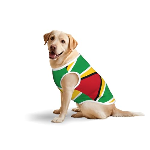 Baumwollweste mit Flagge von Guyana, weich, leicht, mit Flagge von Guyana, ärmelloses Tanktop für mittelgroße und große Hunde Baumwollweste mit Flagge von Guyana, weich, leicht, mit Flagge von Guyana, ärmelloses Tanktop für mittelgroße und große Hunde von LiuMng