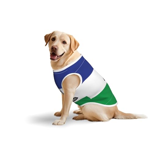 Baumwollweste mit Flagge von Lesotho – weiche, leichte T-Shirts, Flagge von Lesotho, ärmelloses Tanktop für mittelgroße und große Hunde Baumwollweste mit Flagge von Lesotho – weiche, leichte T-Shirts, Flagge von Lesotho, ärmelloses Tanktop für mittelgroße und große Hunde von LiuMng