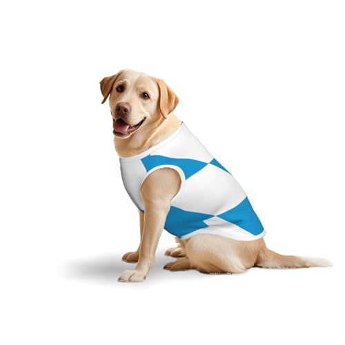 Baumwollweste mit bayerischer Flagge, weich, leicht, mit bayerischer Flagge, ärmelloses Tanktop für mittelgroße und große Hunde Baumwollweste mit bayerischer Flagge, weich, leicht, mit bayerischer Flagge, ärmelloses Tanktop für mittelgroße und große Hunde von LiuMng