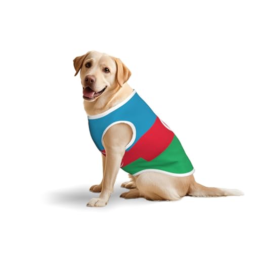 Baumwollweste mit der Flagge von Aserbaidschan, weich, leicht, mit Flagge von Aserbaidschan, ärmelloses Tanktop für mittelgroße und große Hunde Baumwollweste mit der Flagge von Aserbaidschan, weich, leicht, mit Flagge von Aserbaidschan, ärmelloses Tanktop für mittelgroße und große Hunde von LiuMng