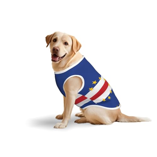 Baumwollweste mit der Flagge von Kapverden, weich, leicht, mit Flagge von Kapverden, ärmelloses Tanktop für mittelgroße und große Hunde Baumwollweste mit der Flagge von Kapverden, weich, leicht, mit Flagge von Kapverden, ärmelloses Tanktop für mittelgroße und große Hunde von LiuMng