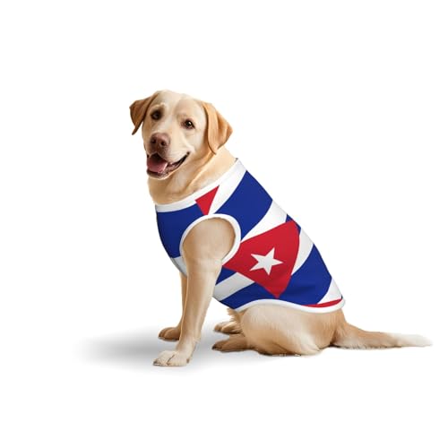 Baumwollweste mit kubanischer Flagge, weich, leicht, mit kubanischer Flagge, ärmelloses Tanktop für mittelgroße und große Hunde Baumwollweste mit kubanischer Flagge, weich, leicht, mit kubanischer Flagge, ärmelloses Tanktop für mittelgroße und große Hunde von LiuMng