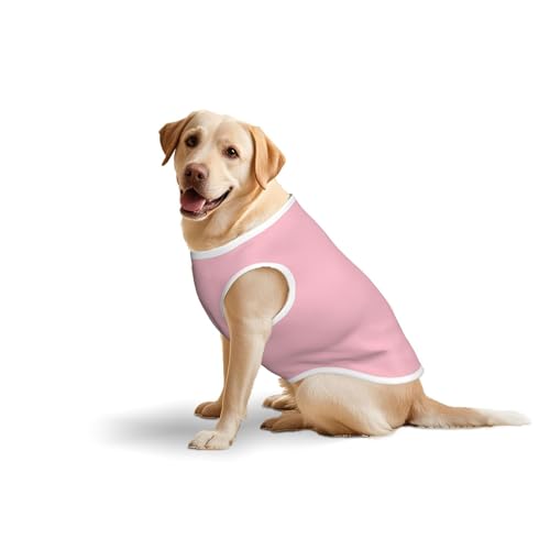 Einfarbige rosa Haustierweste aus Baumwolle – weiche, leichte T-Shirts, einfarbig, rosa Druck, ärmelloses Tanktop für mittelgroße und große Hunde Einfarbige rosa Haustierweste aus Baumwolle – weiche, leichte T-Shirts, einfarbig, rosa Druck, ärmelloses Tanktop für mittelgroße und große Hunde von LiuMng