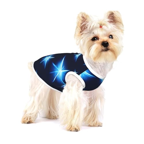 Hunde-T-Shirt aus Baumwolle, Cartoon-Blauer Sternendruck, Haustierweste, weich, atmungsaktiv, ärmellos, Tank-Top, Kleidung für mittelgroße Welpen und Katzen Hunde-T-Shirt aus Baumwolle, Cartoon-Blauer Sternendruck, Haustierweste, weich, atmungsaktiv, ärmellos, Tank-Top, Kleidung für mittelgroße Welpen und Katzen von LiuMng