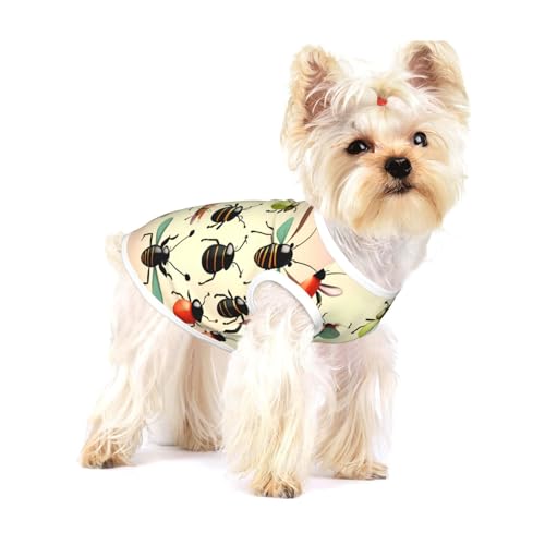 Hunde-T-Shirt aus Baumwolle, Cartoon-Motiv, kleine Insekten, weich, atmungsaktiv, ärmellos, Tank-Top, Kleidung für kleine Welpen und Katzen Hunde-T-Shirt aus Baumwolle, Cartoon-Motiv, kleine Insekten, weich, atmungsaktiv, ärmellos, Tank-Top, Kleidung für kleine Welpen und Katzen von LiuMng