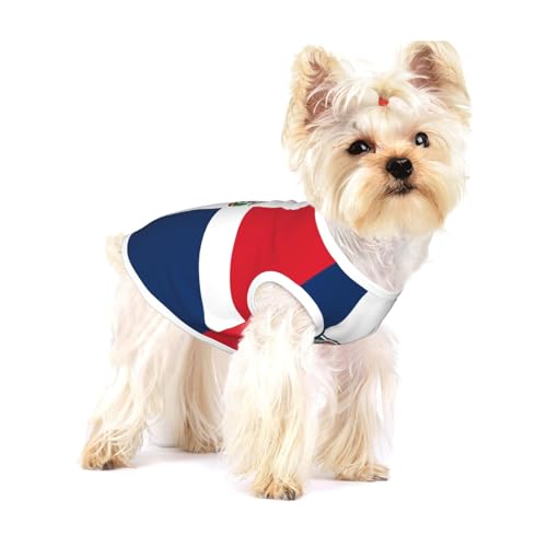 Hunde-T-Shirt aus Baumwolle, Dominikanische Republik, bedruckt, weich, atmungsaktiv, ärmellos, Tanktop, Katzenkleidung, für Größe S und M Hunde-T-Shirt aus Baumwolle, Dominikanische Republik, bedruckt, weich, atmungsaktiv, ärmellos, Tanktop, Katzenkleidung, für Größe S und M von LiuMng
