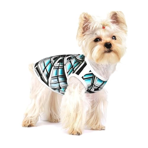 Hunde-T-Shirt aus Baumwolle, achteckig, bedruckt, weich, atmungsaktiv, ärmellos, für mittelgroße Welpen und Katzen Hunde-T-Shirt aus Baumwolle, achteckig, bedruckt, weich, atmungsaktiv, ärmellos, für mittelgroße Welpen und Katzen von LiuMng
